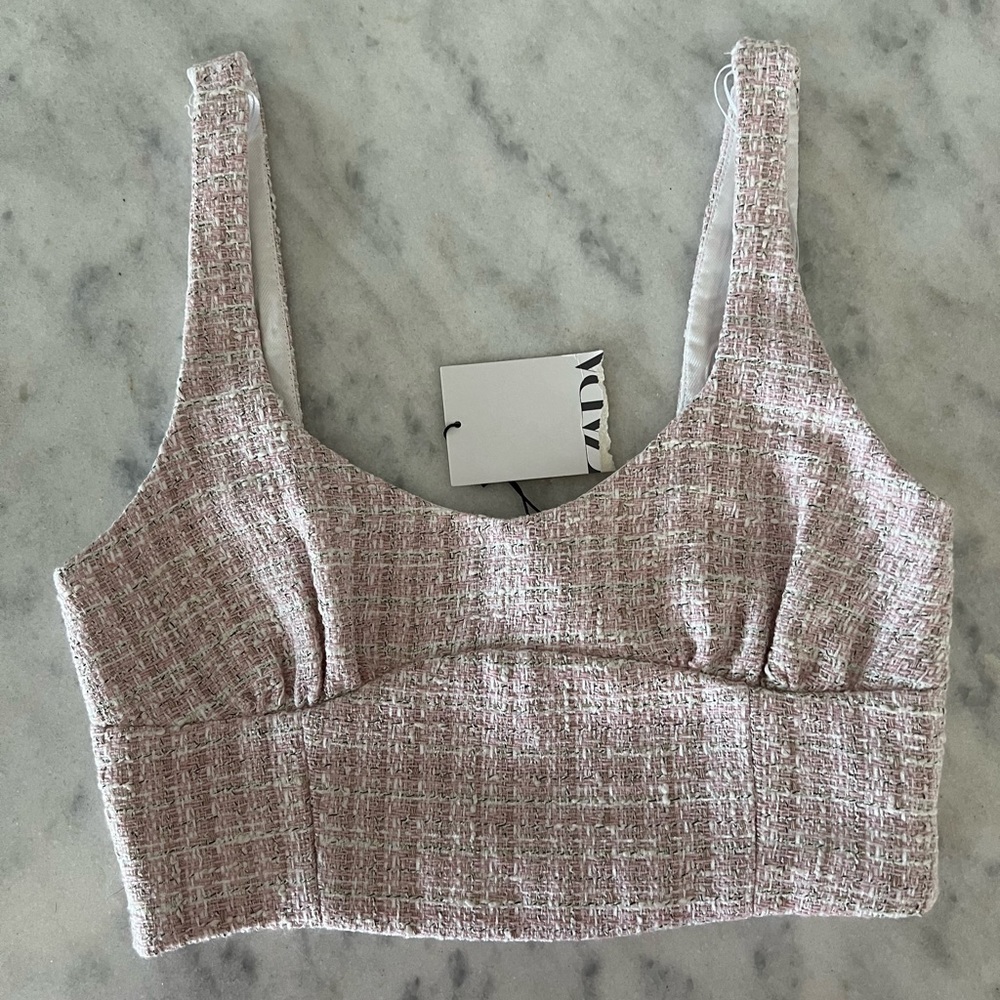 ZARA tweed top